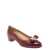 Ferragamo Burgundy Ballerinas with Squared Heel in Leather Woman RED