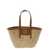 Pinko 'Love Summer' Beige Tote Bag with Logo Detail in Rafia and Leather Woman BEIGE
