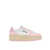 AUTRY AUTRY PLATFORM LOW SNEAKERS IN WHITE LEATHER AND BRIDE BLUSHING PINK & PURPLE