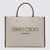 Jimmy Choo JIMMY CHOO NATURAL AND TAUPE CANVAS AVENUE MEDIUM TOTE BAG NATURAL/TAUPE/DT/L