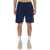 MSGM Bermuda Shorts With Embroidered Logo BLUE