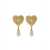 Alessandra Rich Metal Heart Earrings With Crystals GOLD