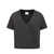COURRÈGES Courrèges Cropped T-Shirt V-Neck Black