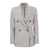 Brunello Cucinelli BRUNELLO CUCINELLI Double-breasted jacket in cotton and linen CHALK/AVIUM