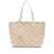Pinko PINKO Carrie shopping bag with all-over logo BEIGE E MARRONE