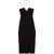 Michael Kors MICHAEL KORS Recycled Viscose Midi Dress with American Neckline BLACK
