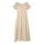 VICARIO CINQUE Calf-length flared dress in 100% linen with side pockets Amore. Beige