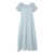 VICARIO CINQUE Calf-length flared dress in 100% linen with side pockets Amore. Blue