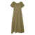VICARIO CINQUE Calf-length flared dress in 100% linen with side pockets Amore. Green