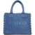 Pinko Canvas shopper with embroidered logo Blue