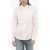 SPORTY & RICH Button-Down Collar Striped Clover Shirt Pink