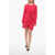 P.A.R.O.S.H. Crewneck Dress With Front Twist Detail Pink