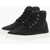Maison Margiela Mm22 Solid Color Cotton High-Top Sneakers Black