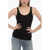 Vince Solid Color Ribbed Tank Top Black