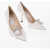 Jimmy Choo Leather Melva Pumps With Crystals Embellished Buckle Heel 10 White