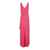 Pinko Pink Long Dress wit Knot in Satin Woman PINK