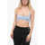COURRÈGES Embroidered Bra Top With Braces Light Blue