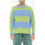 SUNNEI Awning Striped Two-Tone Crew-Neck Sweater Blue