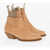 Maison Margiela Mm6 Leather Western Ankle-Boots Brown