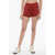 SPORTY & RICH Contrasting Side Bands Brune Shorts Red