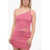 Alessandra Rich One-Shoulder Lurex Crop Top With Crystals Pink