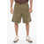 1989 STUDIO Solid Color Cargo Shorts With Belt Loops Military Green
