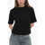 Vince Solid Color Crew-Neck T-Shirt Black