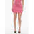 Alessandra Rich Lurex Miniskirt With Buckle And Crystals Pink