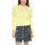 CORMIO Ribbed Crew-Neck Sweater With Lurex Embroideries Yellow