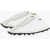 Maison Margiela Mm6 Square Toe Low Top Sneakers With Suede Trims White