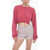 RAMAEL Cropped Turtleneck Cashmere Blend Sweater Pink