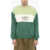 DRÔLE DE MONSIEUR Color Block Crew-Neck Sweatshirt With Embroidery Logo Green