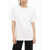 ROTATE Birger Christensen Organic Cotton Boxy Crew-Neck T-Shirt With Cut-Out Details O White