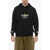 DRÔLE DE MONSIEUR Brushed-Cotton Hoodie With Flower Embroidery Black