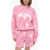 SPORTY & RICH Acid-Wash Effect Crew-Neck Sweatshirt With Front Print Pink