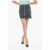 CORMIO Lurex Chiara Mini Skirt With Front Pockets And Decorative Bu Blue