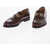Salvatore Ferragamo Brushed Leather Gustav Loafers With Clamps Brown