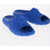 Versace Rubber Slides With Embossed Baroque Details Blue