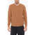 Roberto Collina Solid Color Cotton And Linen Crew-Neck Sweater Brown