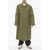 032c Hidden Closure Coated Cotton Maxi Trench Green