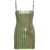 THE ATTICO 'Rue' Mini Green Dress with Mirror Sequins in Stretch Rayon Woman GREEN