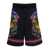 Versace Jeans Couture Black Shorts with Floreal and Logo Lettering Print in Cotton Man MULTICOLOR