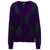 Burberry Purple Cardigan with Argyle Motif in Wool Woman VIOLET