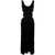 Chloe Chloé Linen Blend Silk Long Dress BLACK