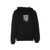 Dolce & Gabbana Black Hoodie with Print and Fusible Rhinestone in Cotton Man BLACK