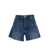 FRAME Blue High-Waisted Bermuda Shorts in Denim Woman BLU