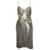 Maison Margiela Midi Ivory Dress with Bow Detail in Metallic Lurex Woman GREY