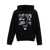 DSQUARED2 Black Hoodie with Logo Print in Cotton Man BLACK