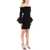 ROTATE Birger Christensen Smocked Mini Dress In Point BLACK