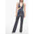 ROTATE Birger Christensen Glitter-Embellished Cut-Out Jumpsuit Silver